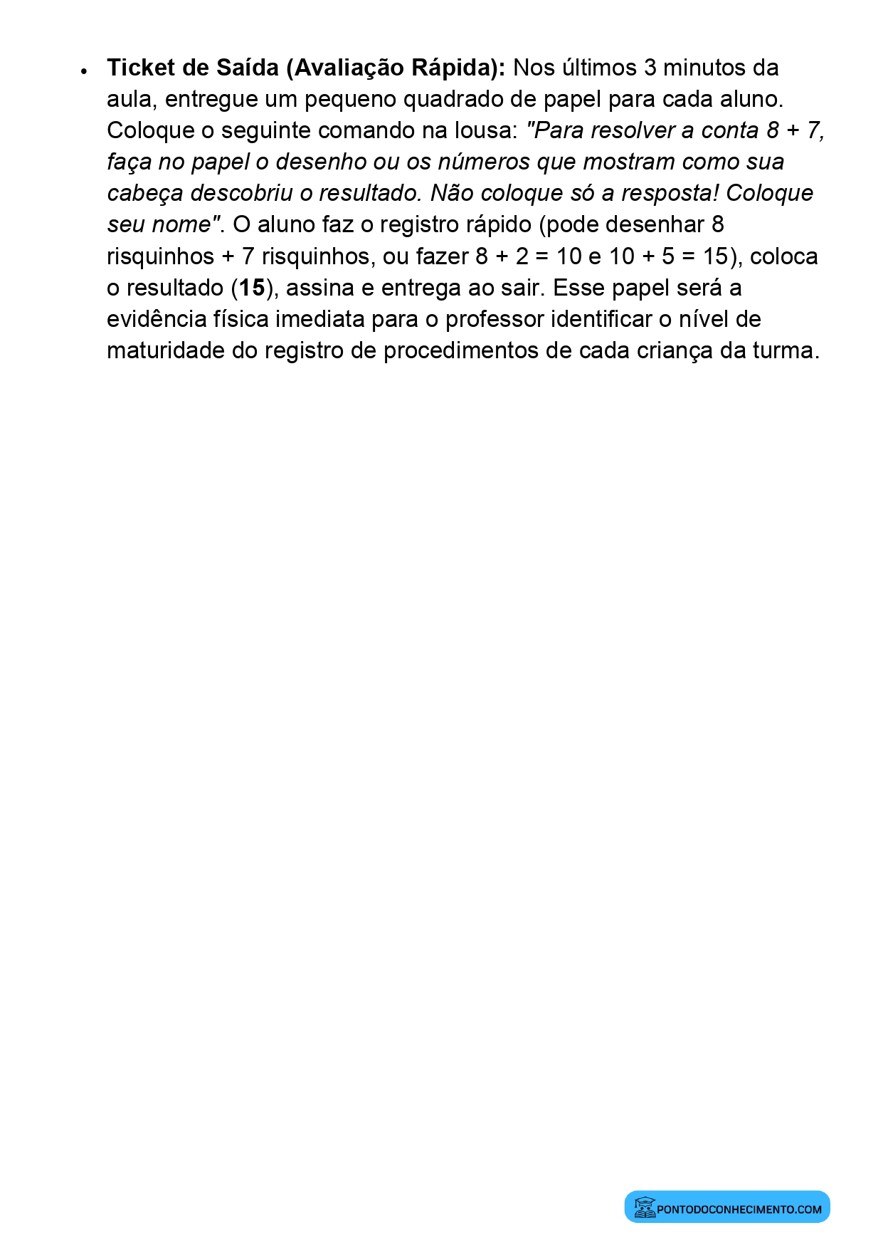 Plano de Aula de Matemática com Registro de Procedimentos