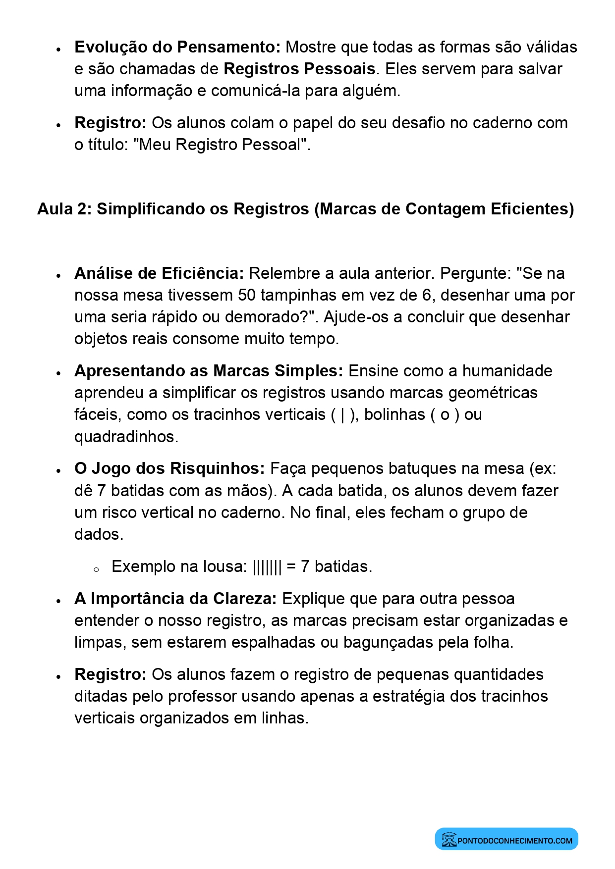 Plano de Aula Completo de Matemática 2º Ano Registros Pessoais para Comunicação de Informações