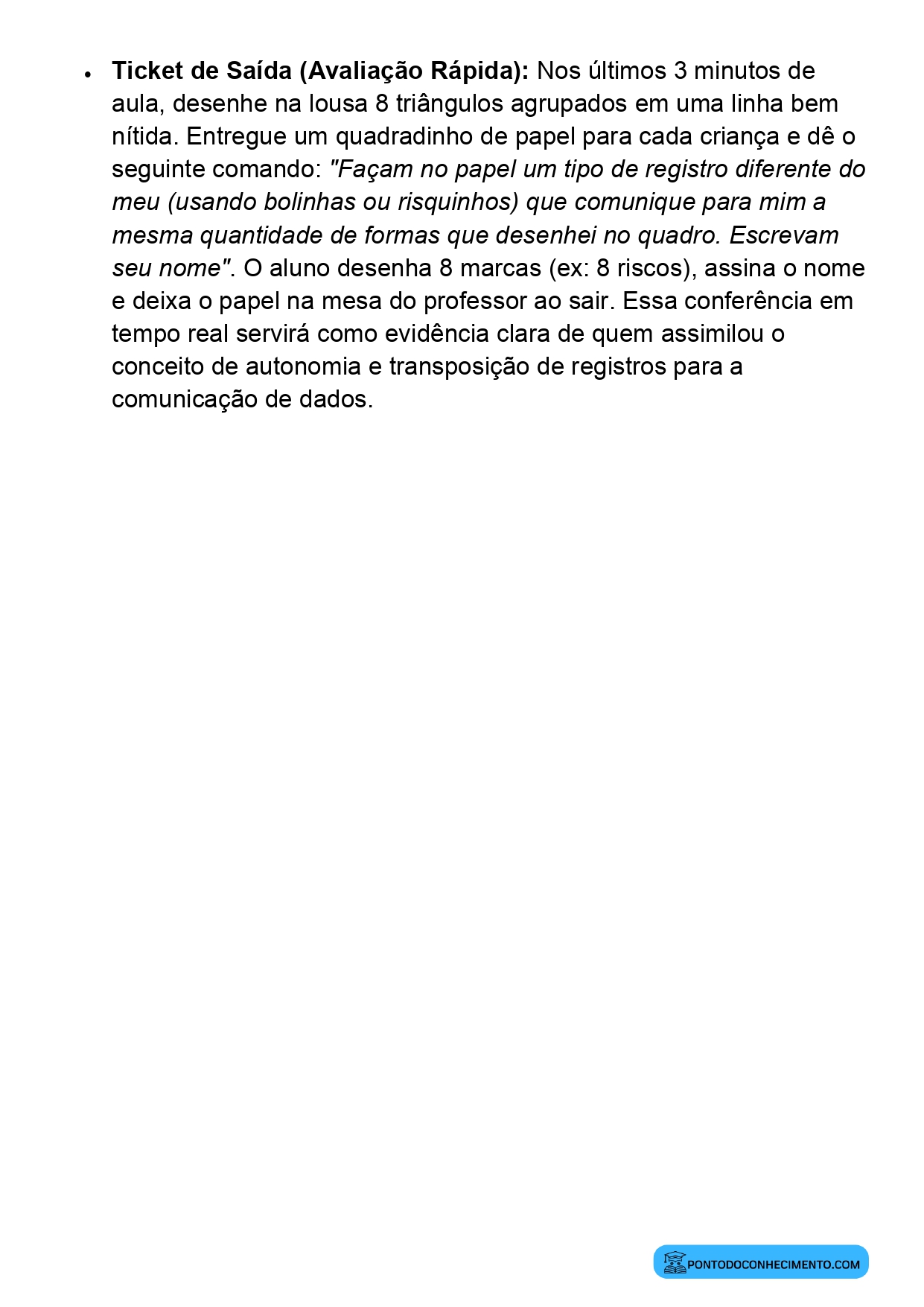 Plano de Aula de Matemática com Registros Pessoais para Comunicação de Informações