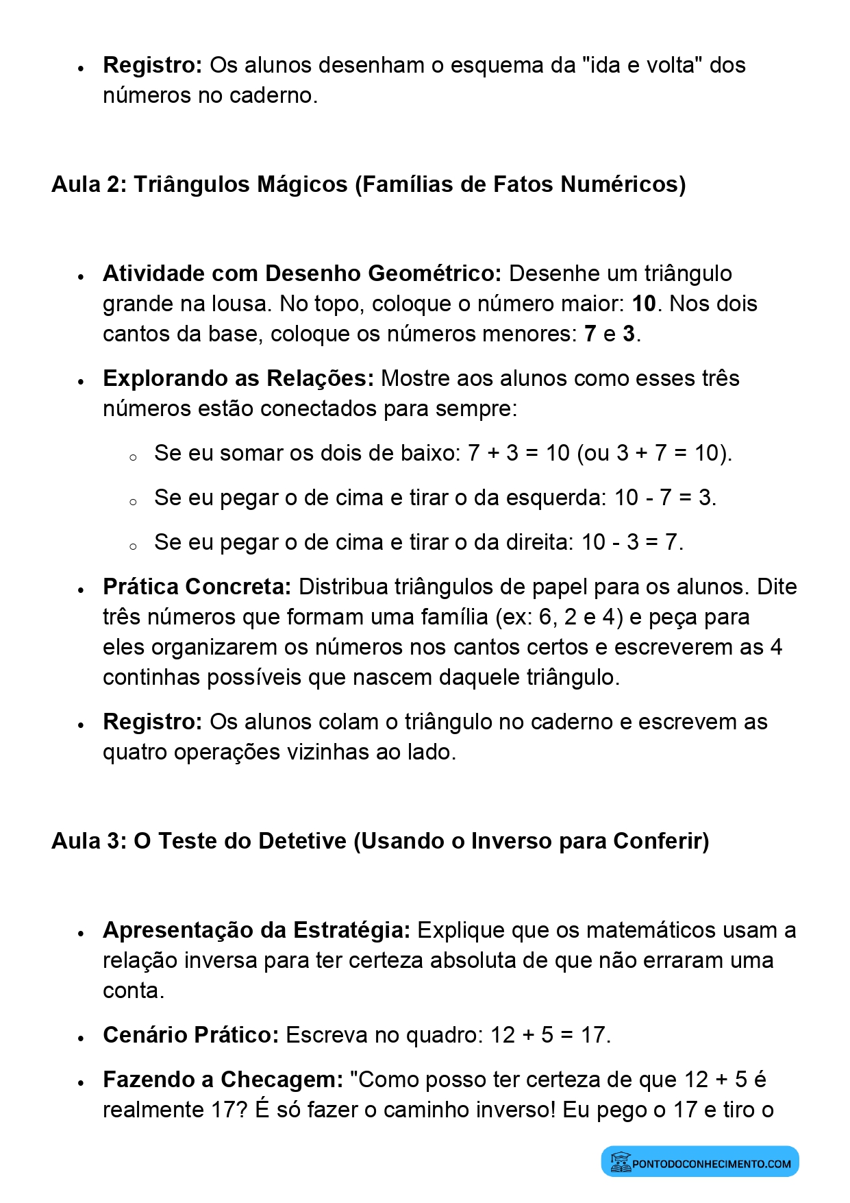Plano de Aula Completo de Matemática 2º Ano Relação entre Adição e Subtração