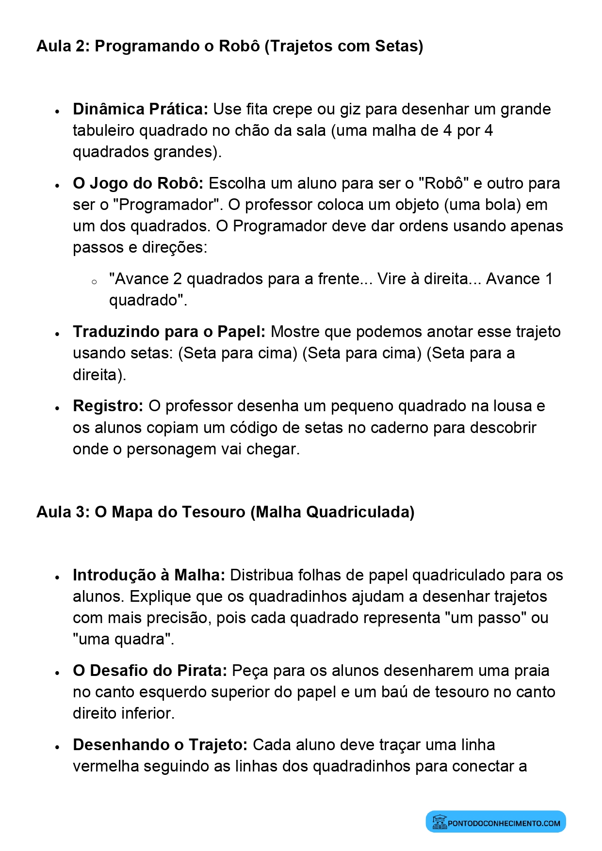 Plano de Aula Completo de Matemática 2º Ano Representação de Trajetos