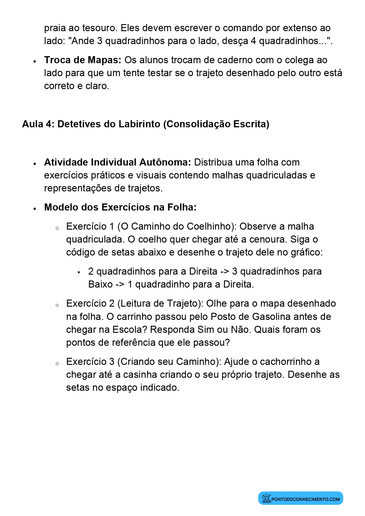 Plano de Aula BNCC Matemática 2º Ano Representação de Trajetos