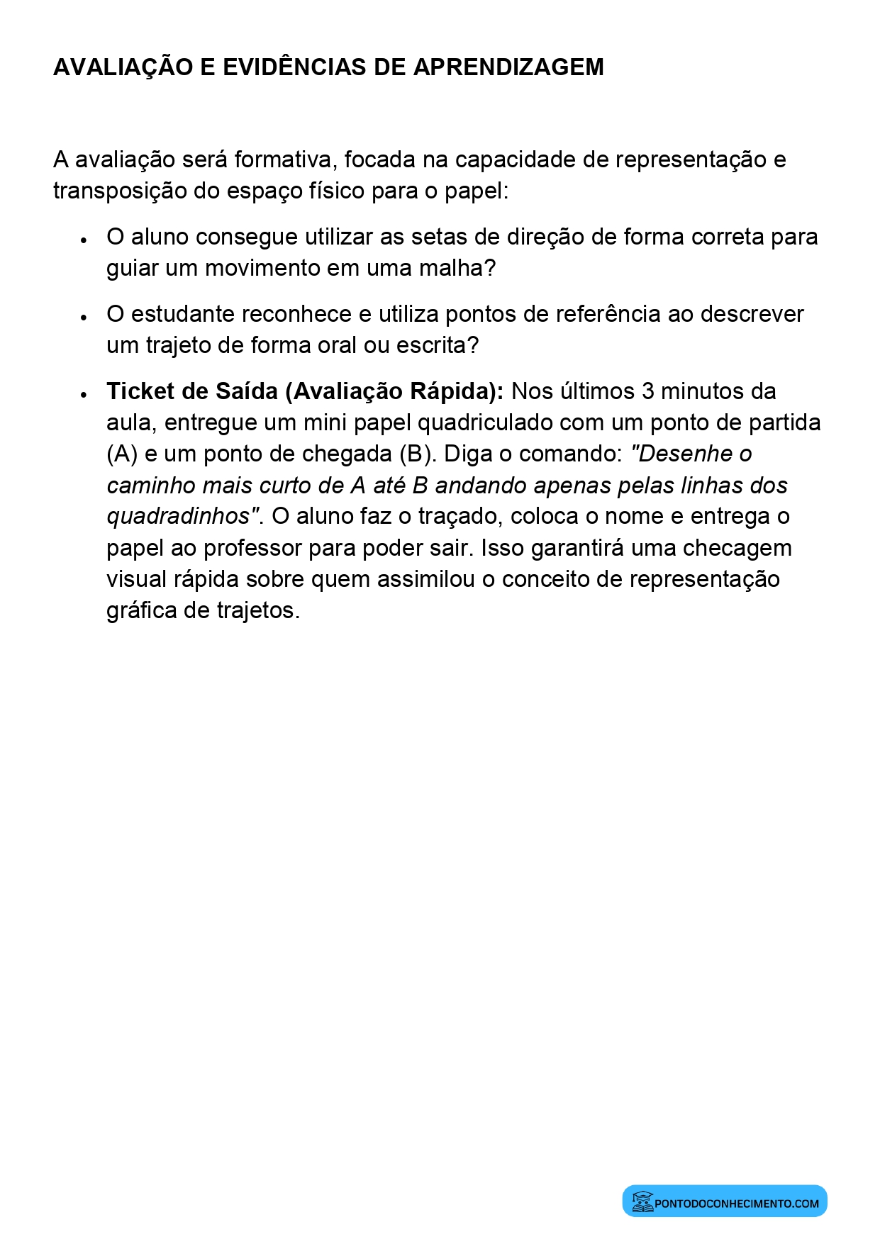 Plano de Aula Alinhado à BNCC Matemática 2º Ano Representação de Trajetos