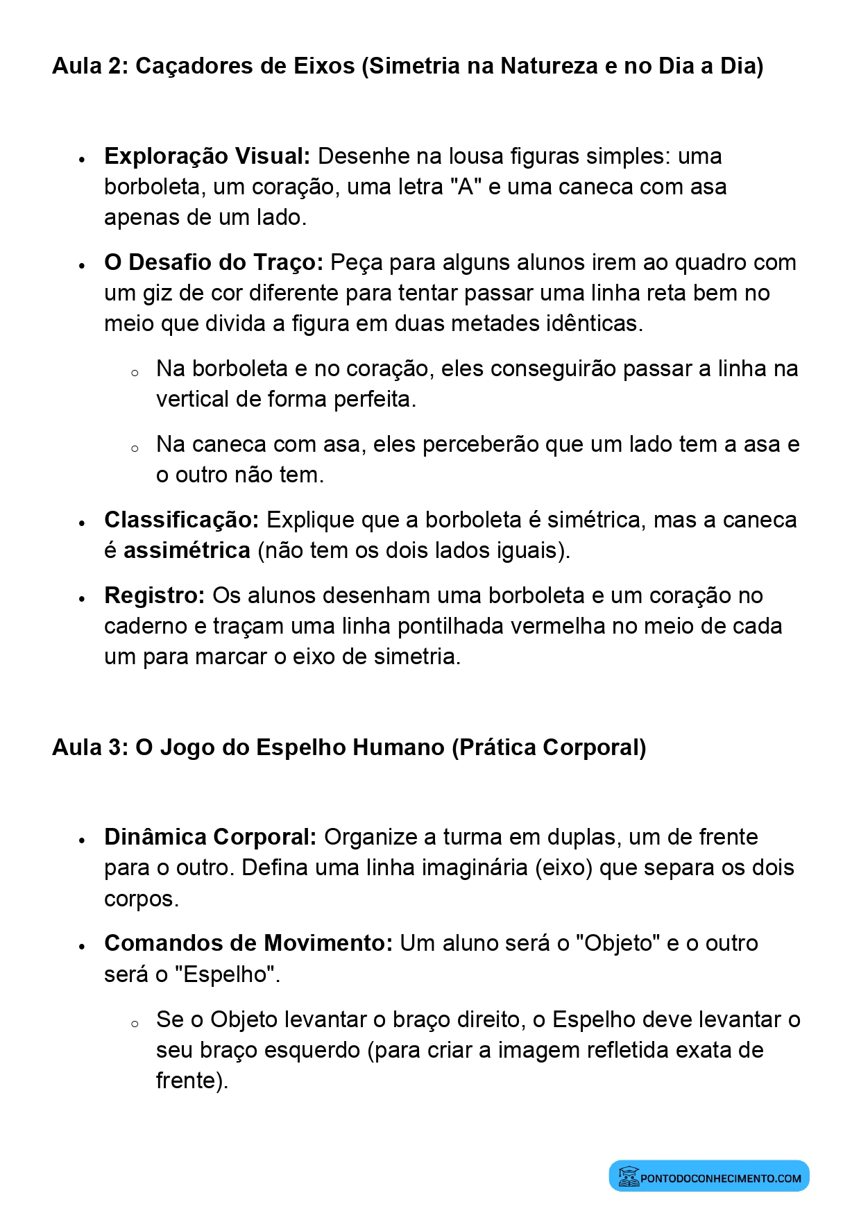 Plano de Aula Completo de Matemática 2º Ano Simetria Introdução
