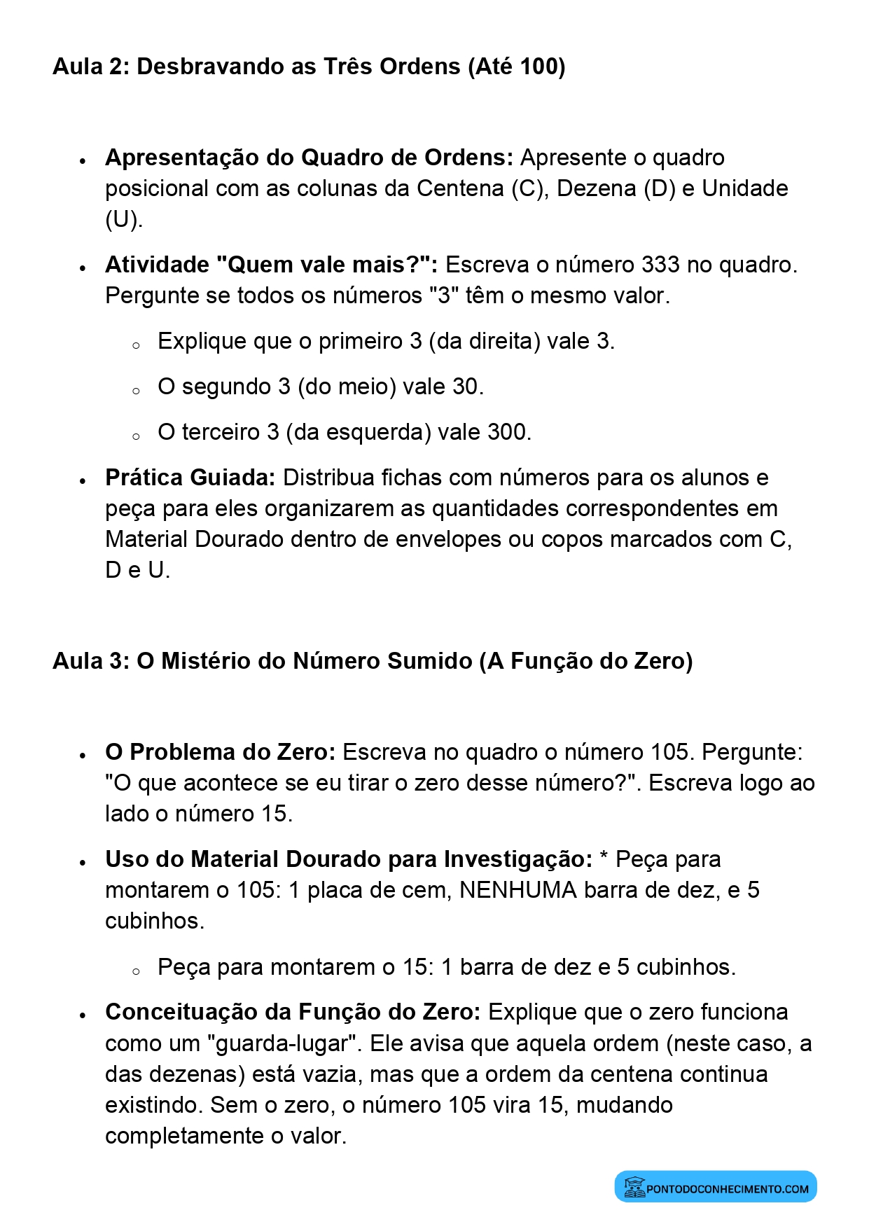 Plano de Aula Completo de Matemática 2º Ano Sistema de Numeração Decimal