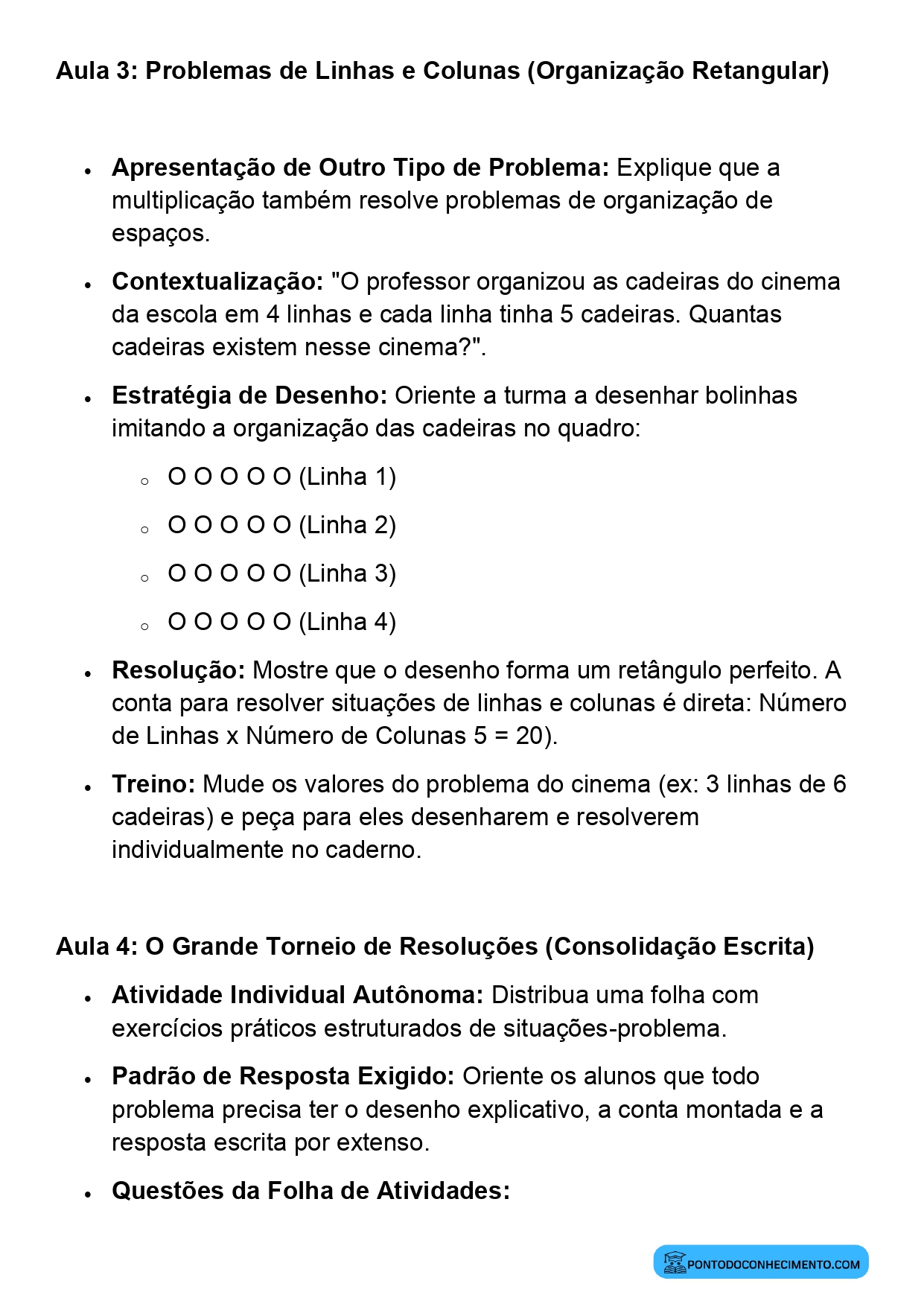 Plano de Aula BNCC Matemática 2º Ano Situações Problema Envolvendo Multiplicação