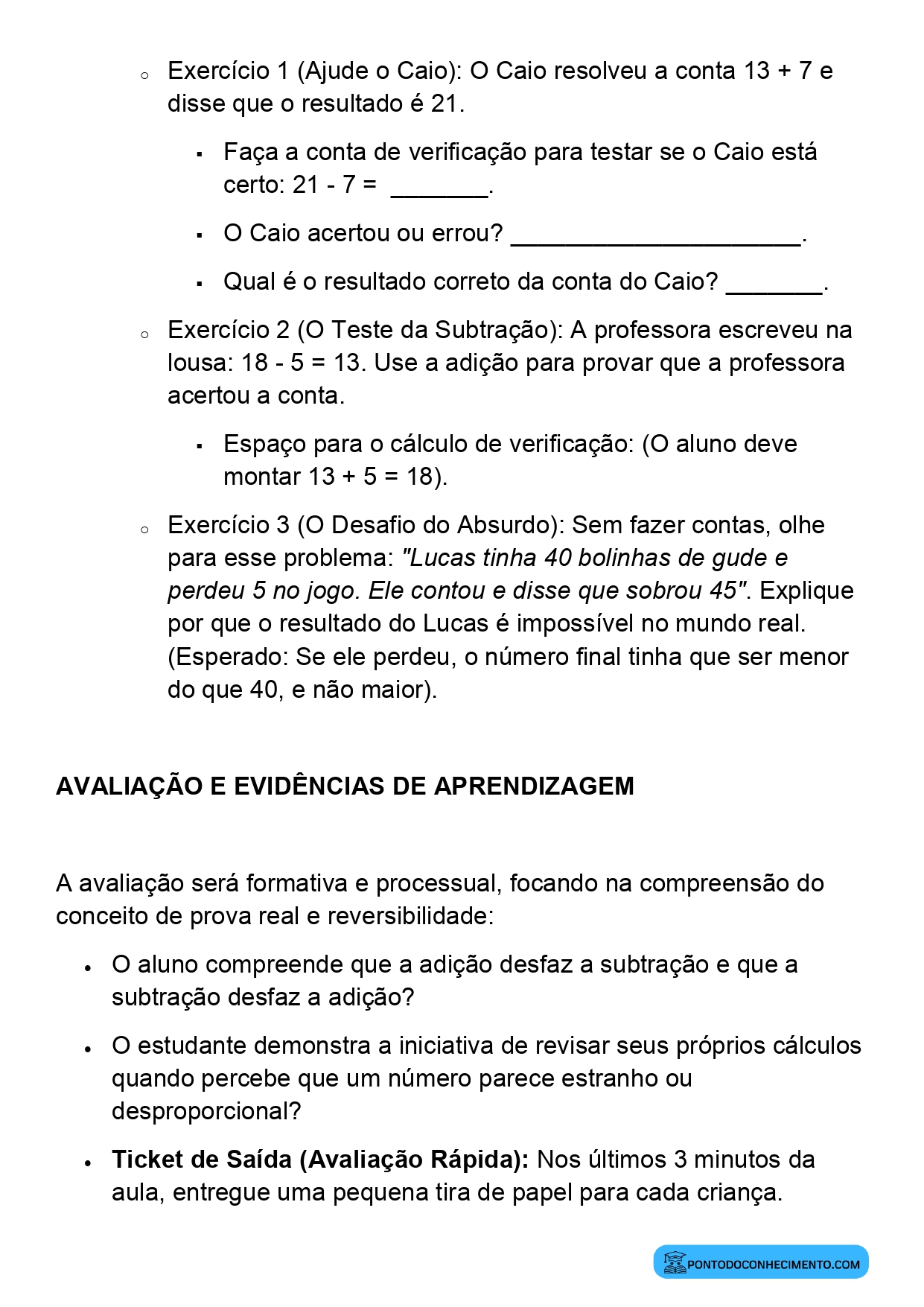Plano de Aula Alinhado à BNCC Matemática 2º Ano Verificação de Resultados
