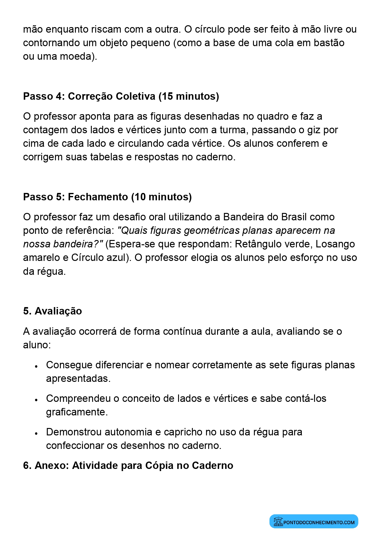 Plano de aula sobre identificação de formas geométricas planas 3º ano