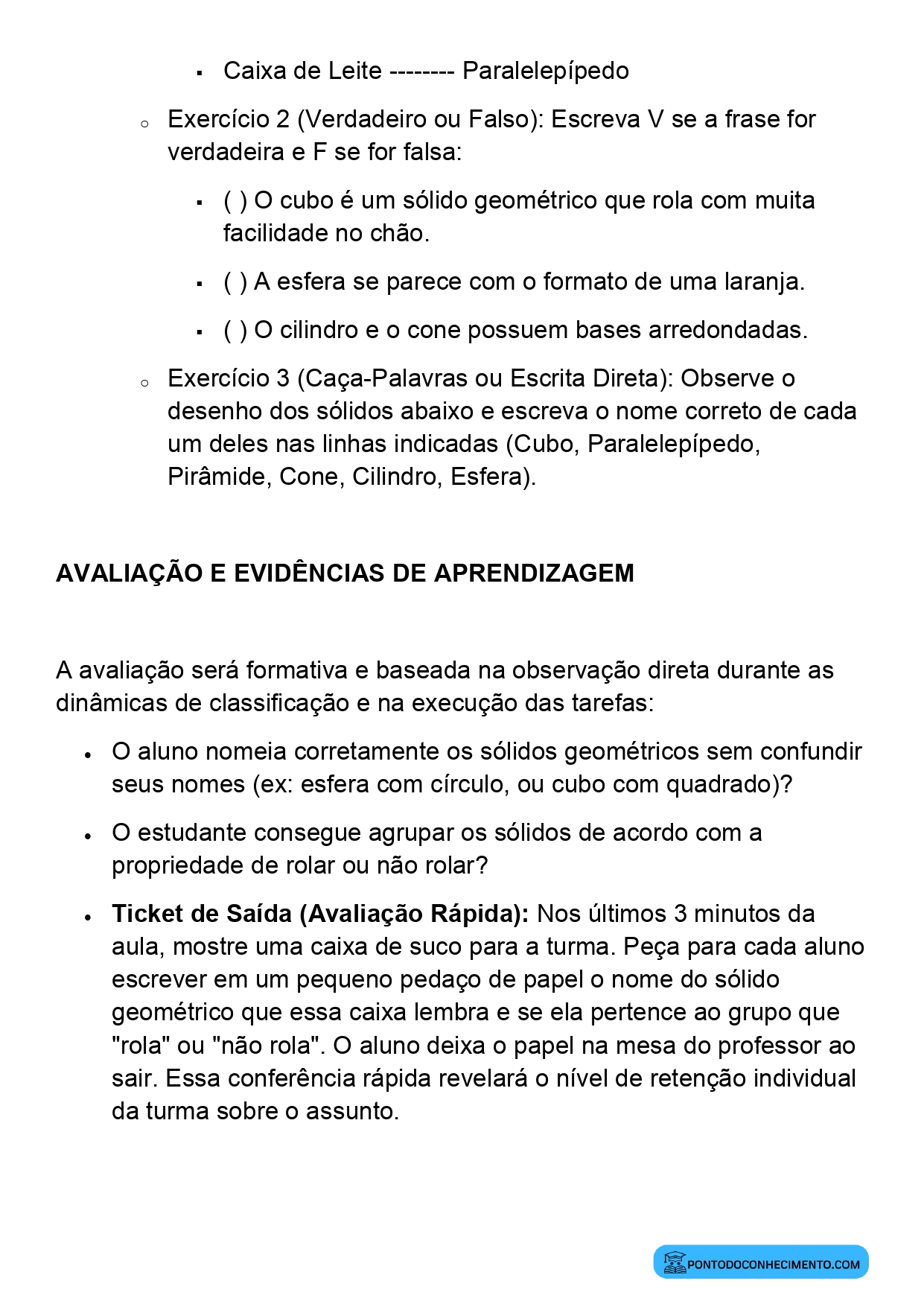 Plano de Aula Alinhado à BNCC Matemática 2º Ano Figuras Geométricas Espaciais