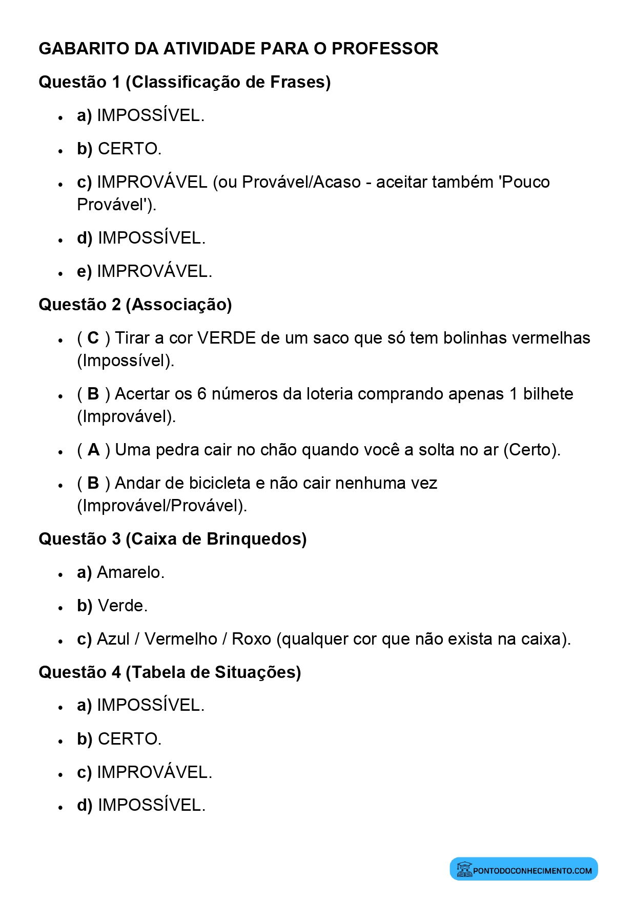 Situações de acaso