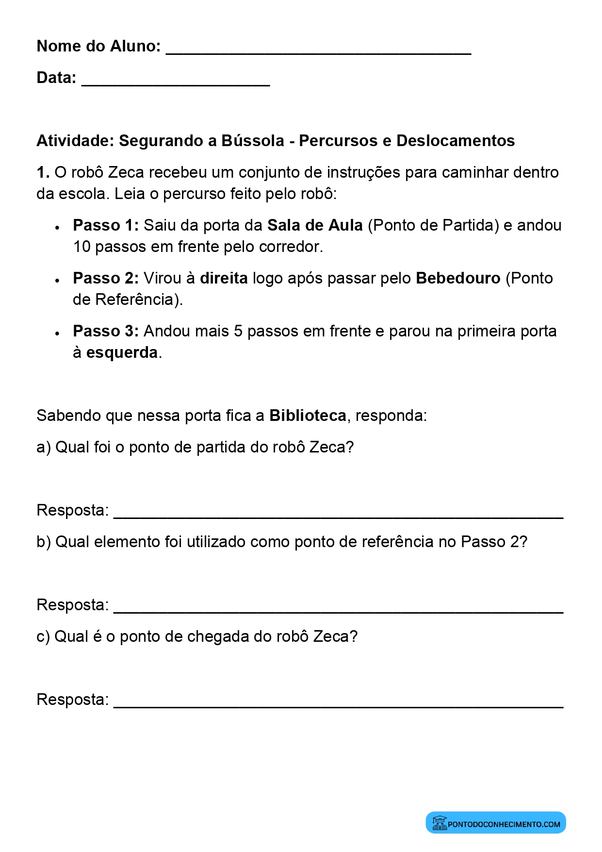 Plano de aula sobre representação de percursos no espaço
