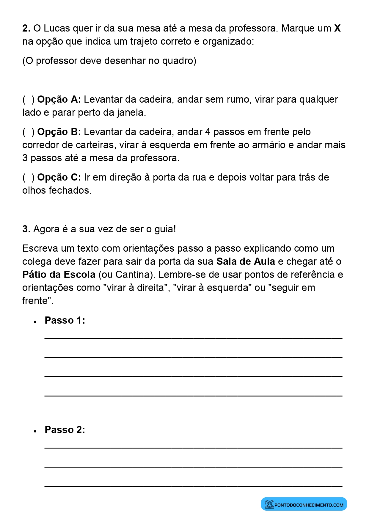 Plano de aula sobre descrição de trajetos no cotidiano