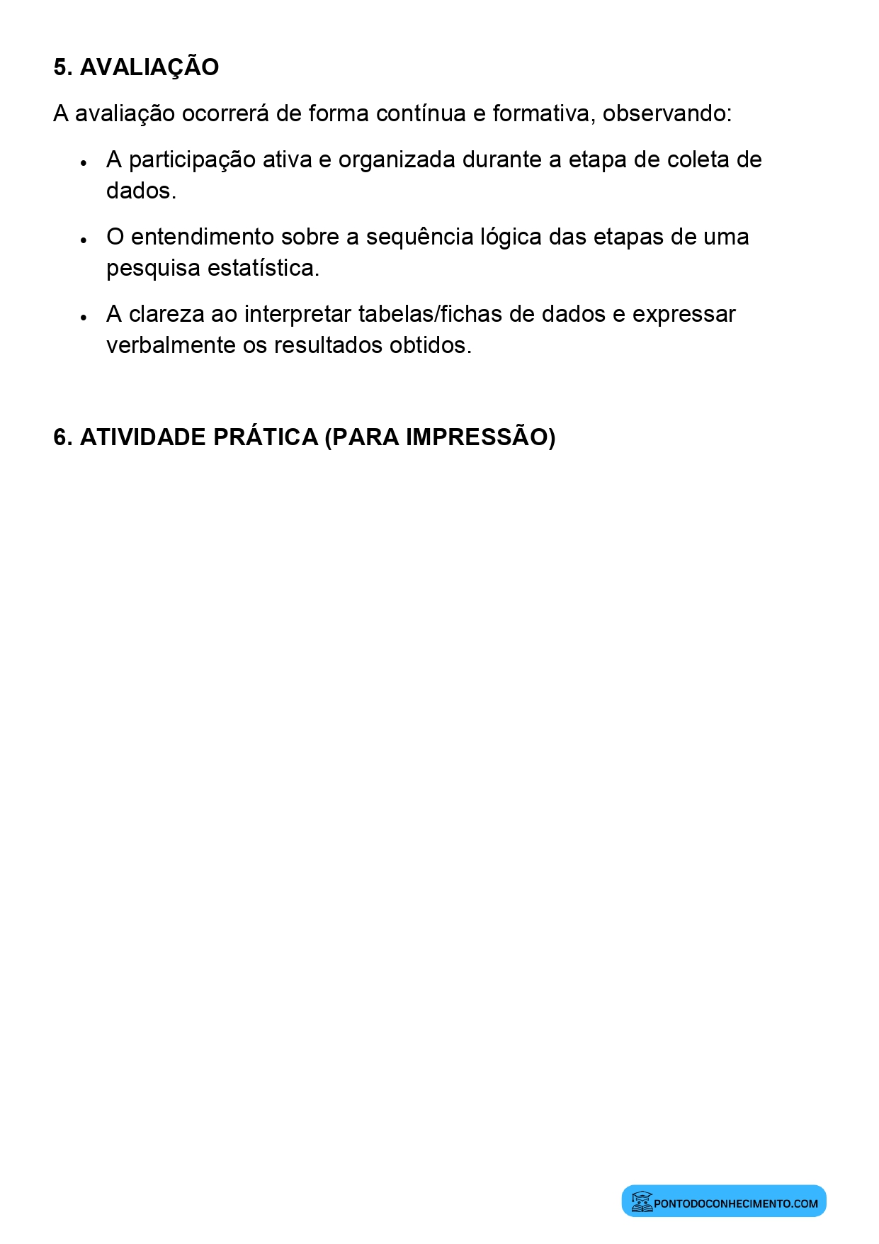Plano de aula sobre realização de pesquisas com dados
