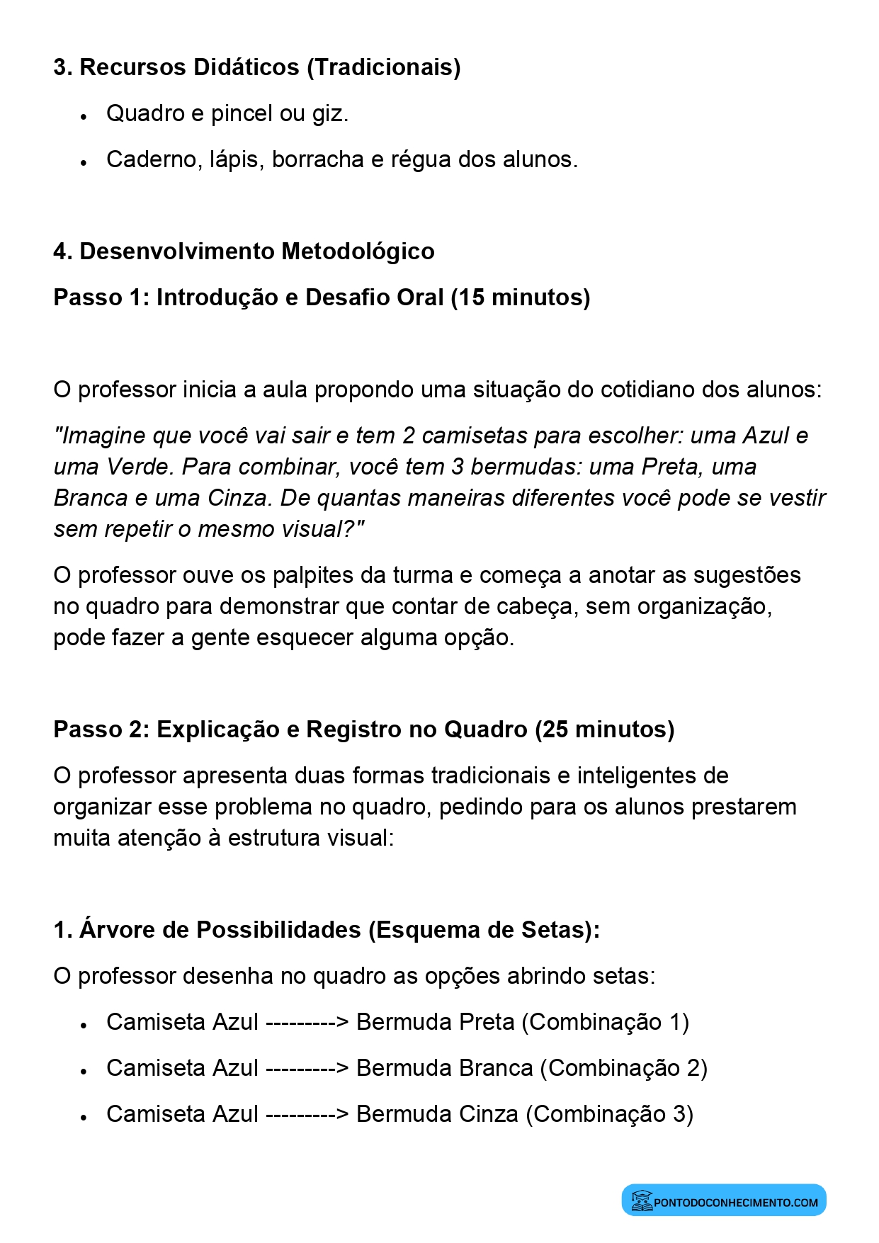 Plano de aula sobre estratégias de contagem