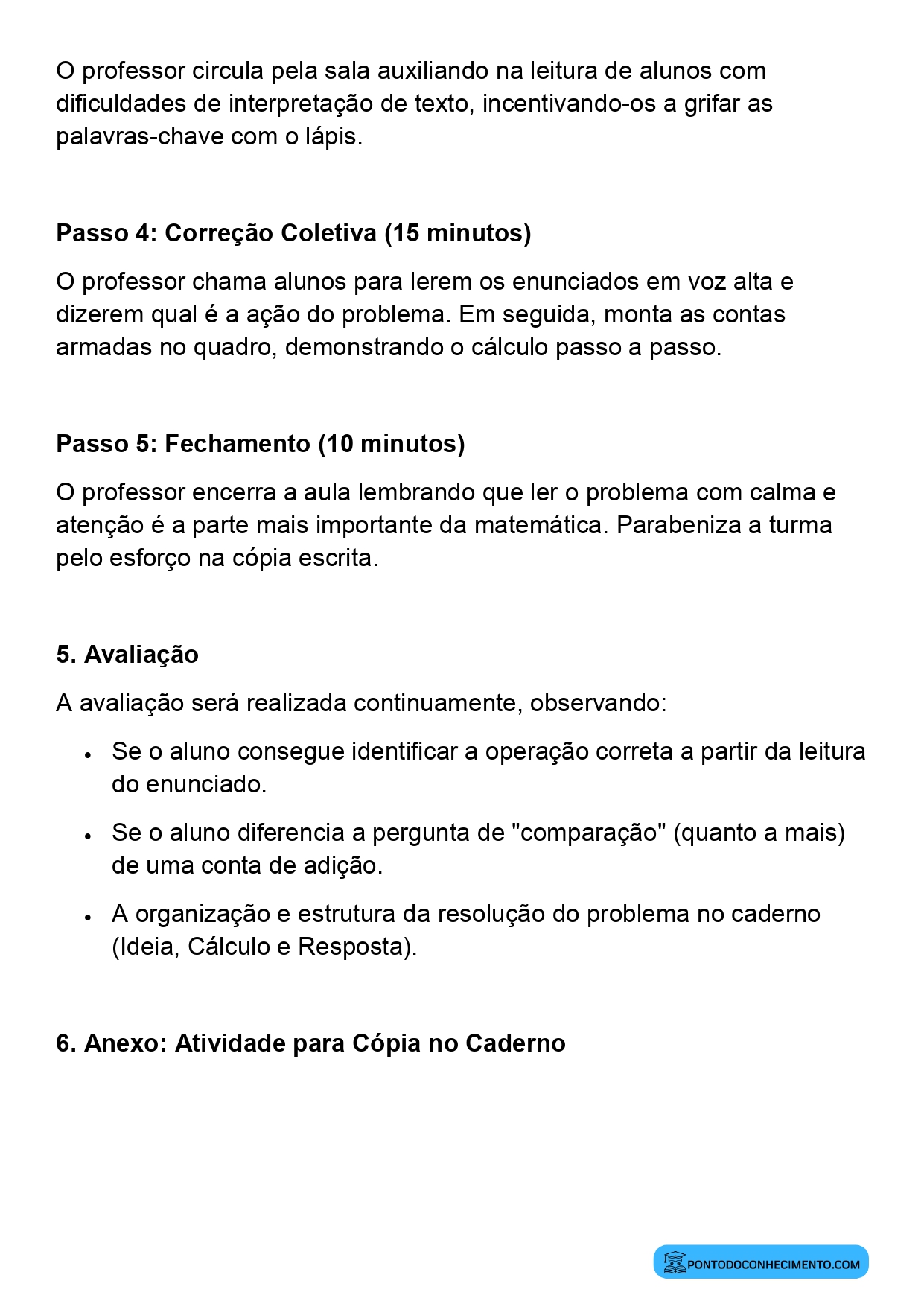 Plano de aula sobre situações de juntar e acrescentar quantidades
