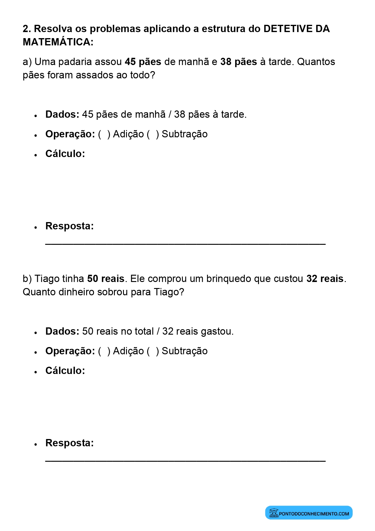 Plano de aula de Matemática sobre identificação de dados e perguntas