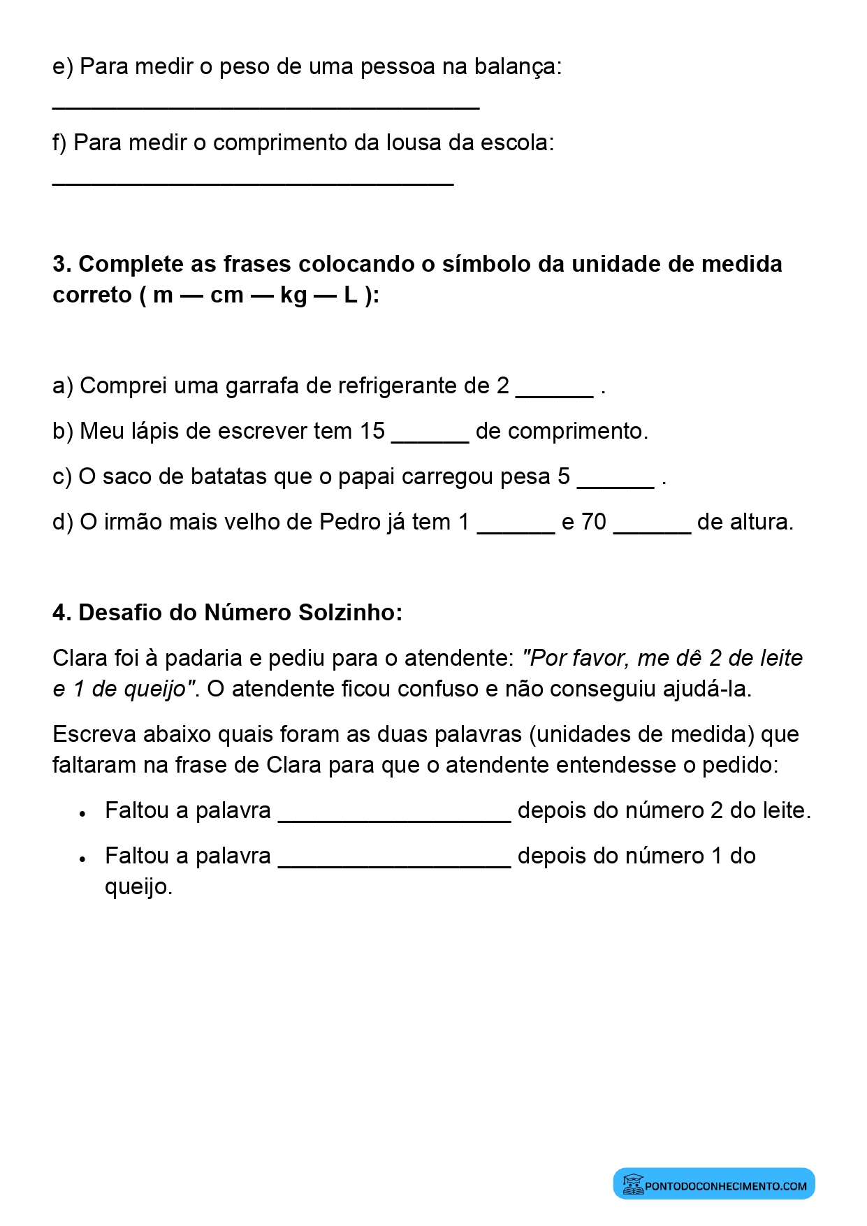 Plano de aula de Matemática sobre comparação de medidas