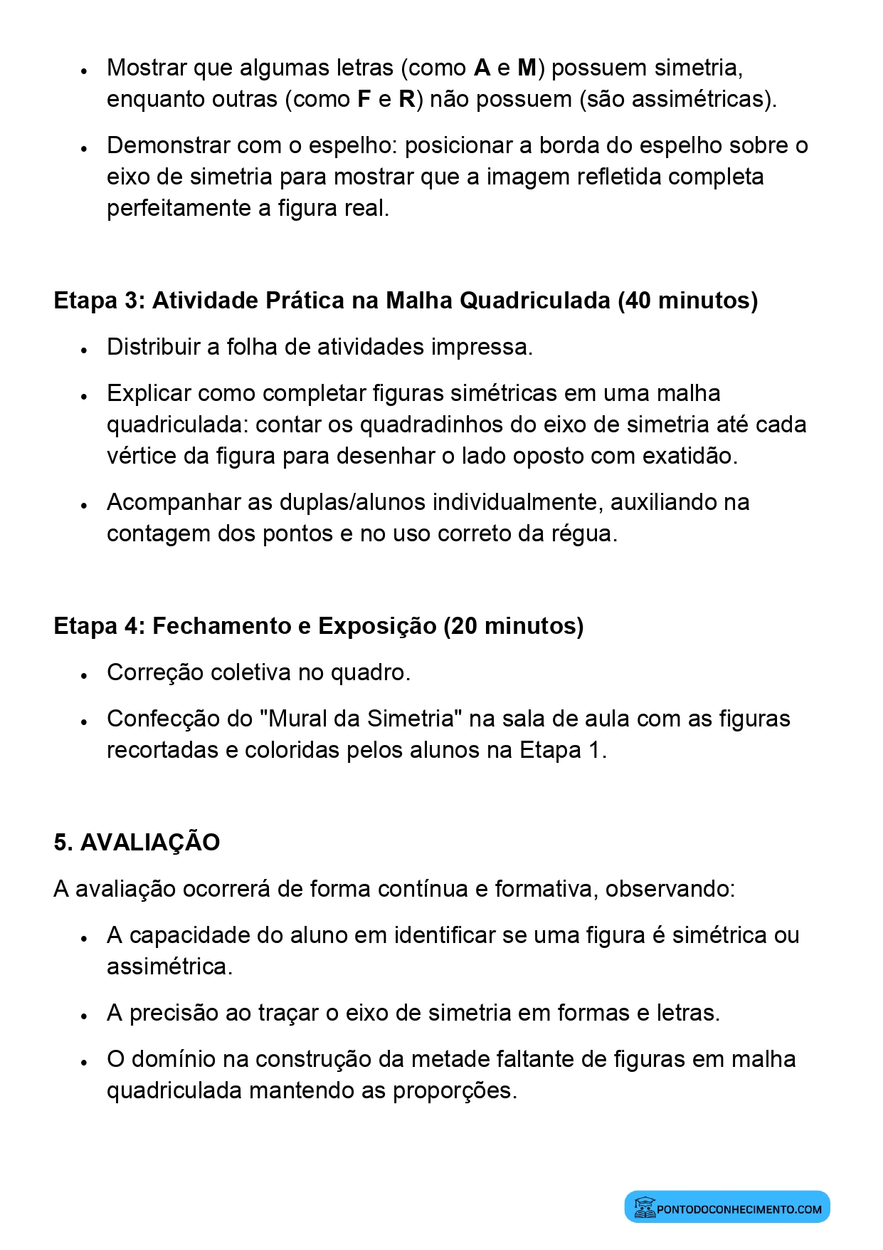 Plano de aula sobre conceito de simetria