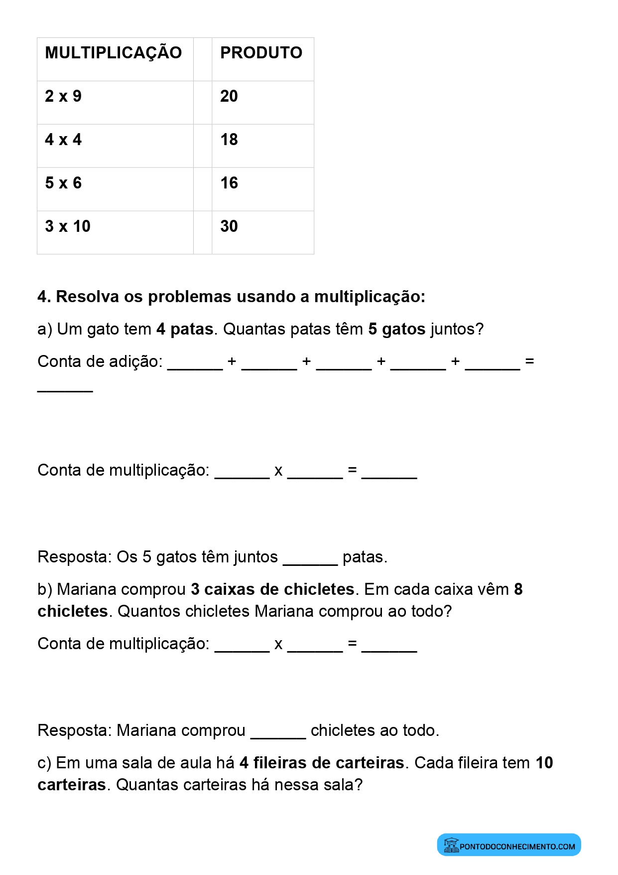 Plano de aula de Matemática sobre estratégias para aprender a tabuada
