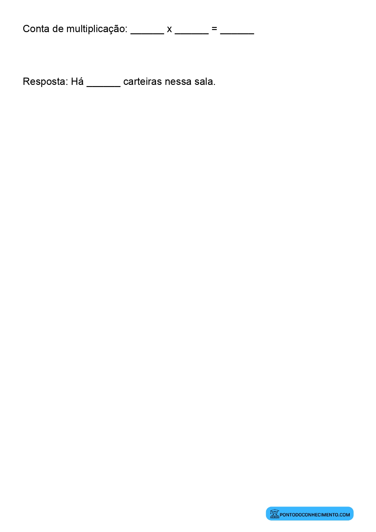 Plano de aula sobre multiplicação e tabuada no 3º ano