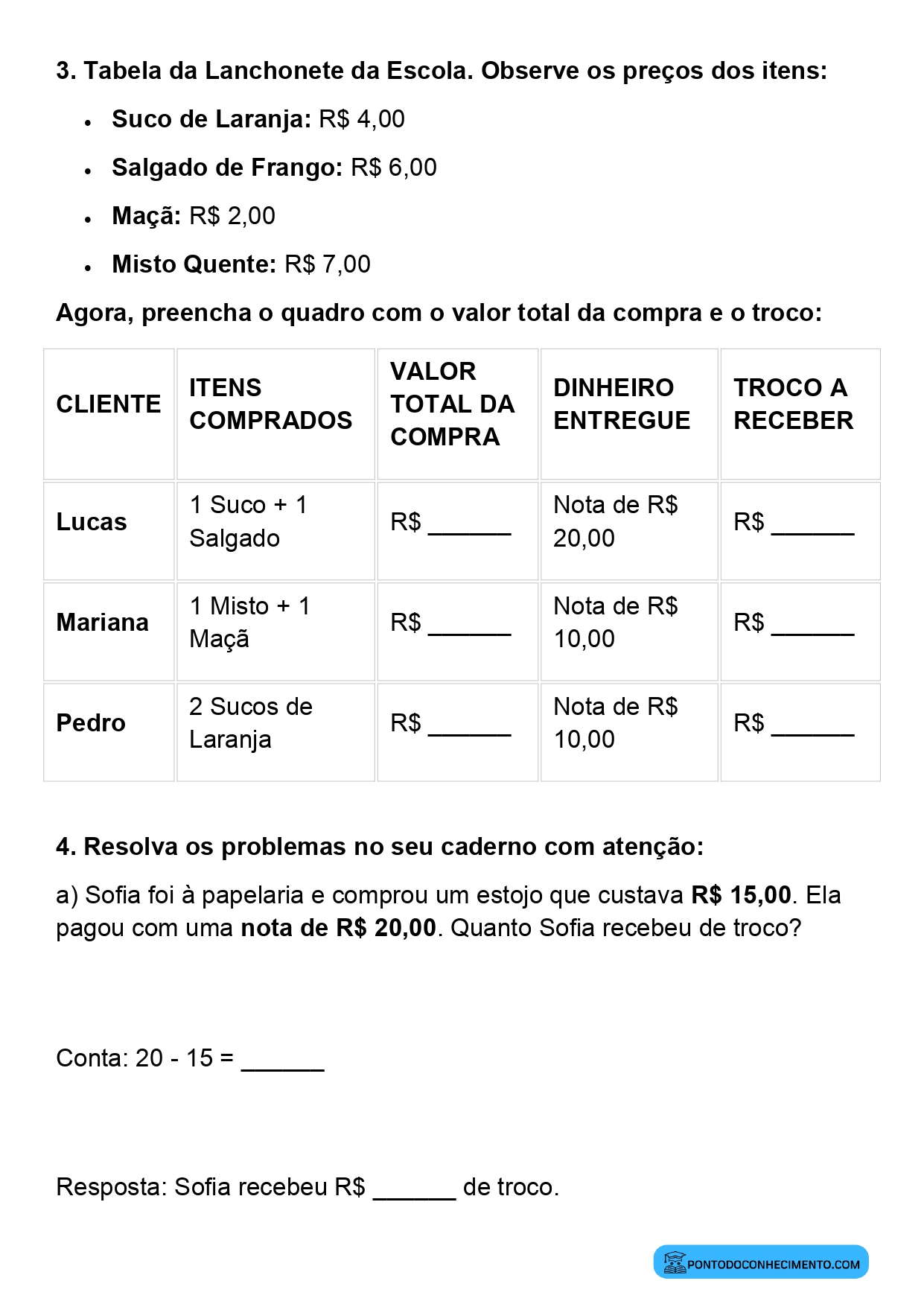 Plano de aula de Matemática sobre representação de valores de diferentes maneiras