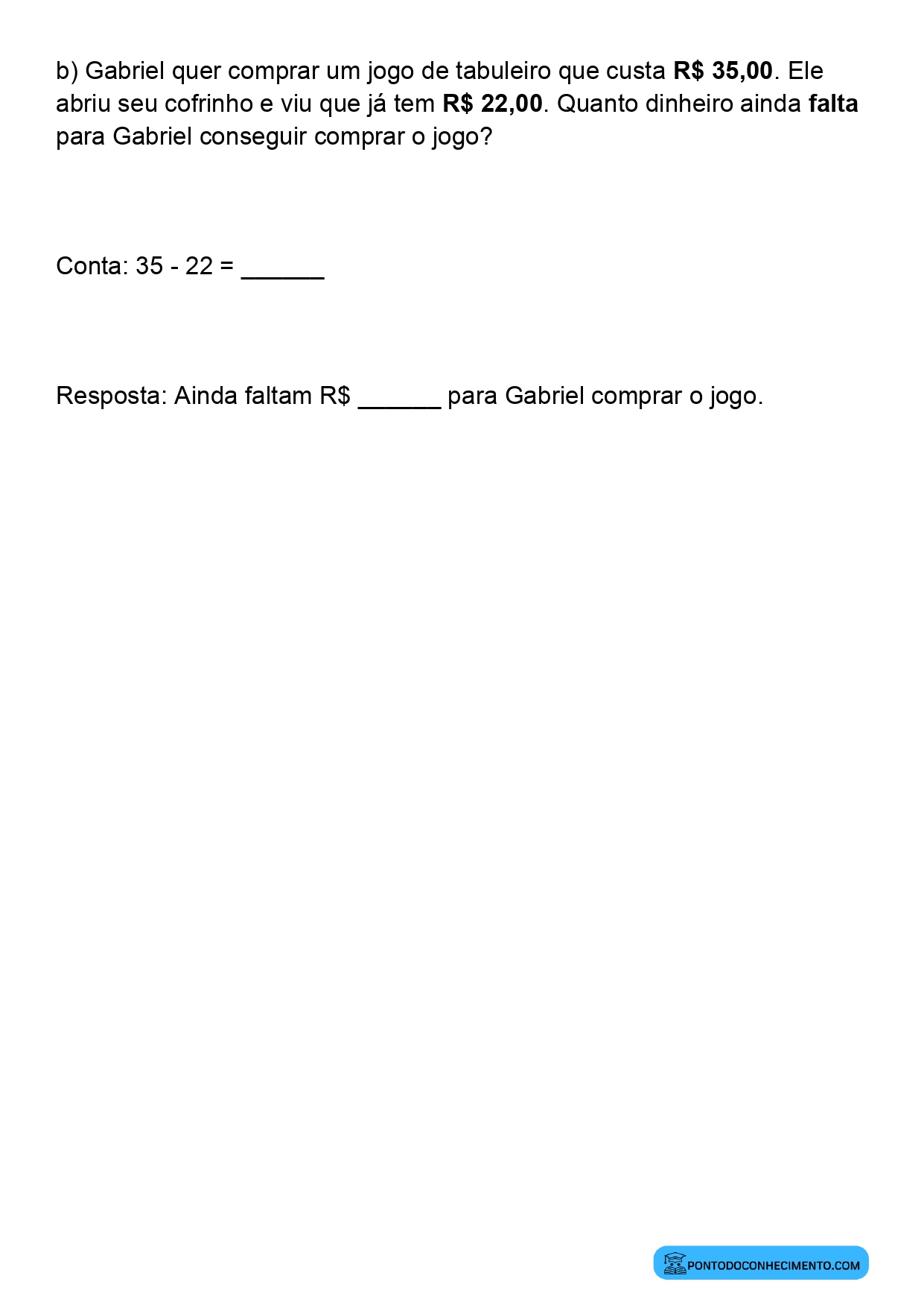 Plano de aula sobre composição e decomposição de valores monetários