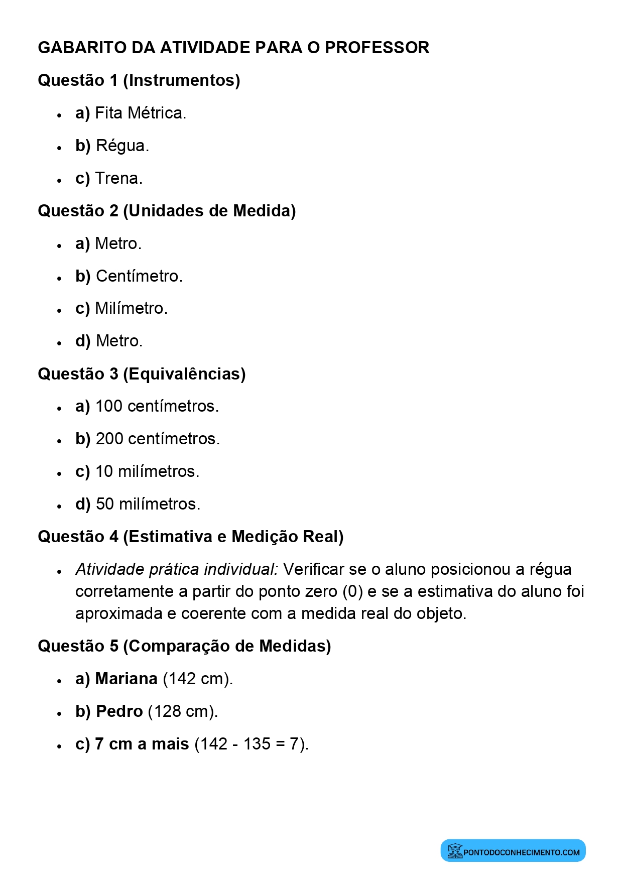 Plano de aula sobre medidas utilizando unidades não convencionais